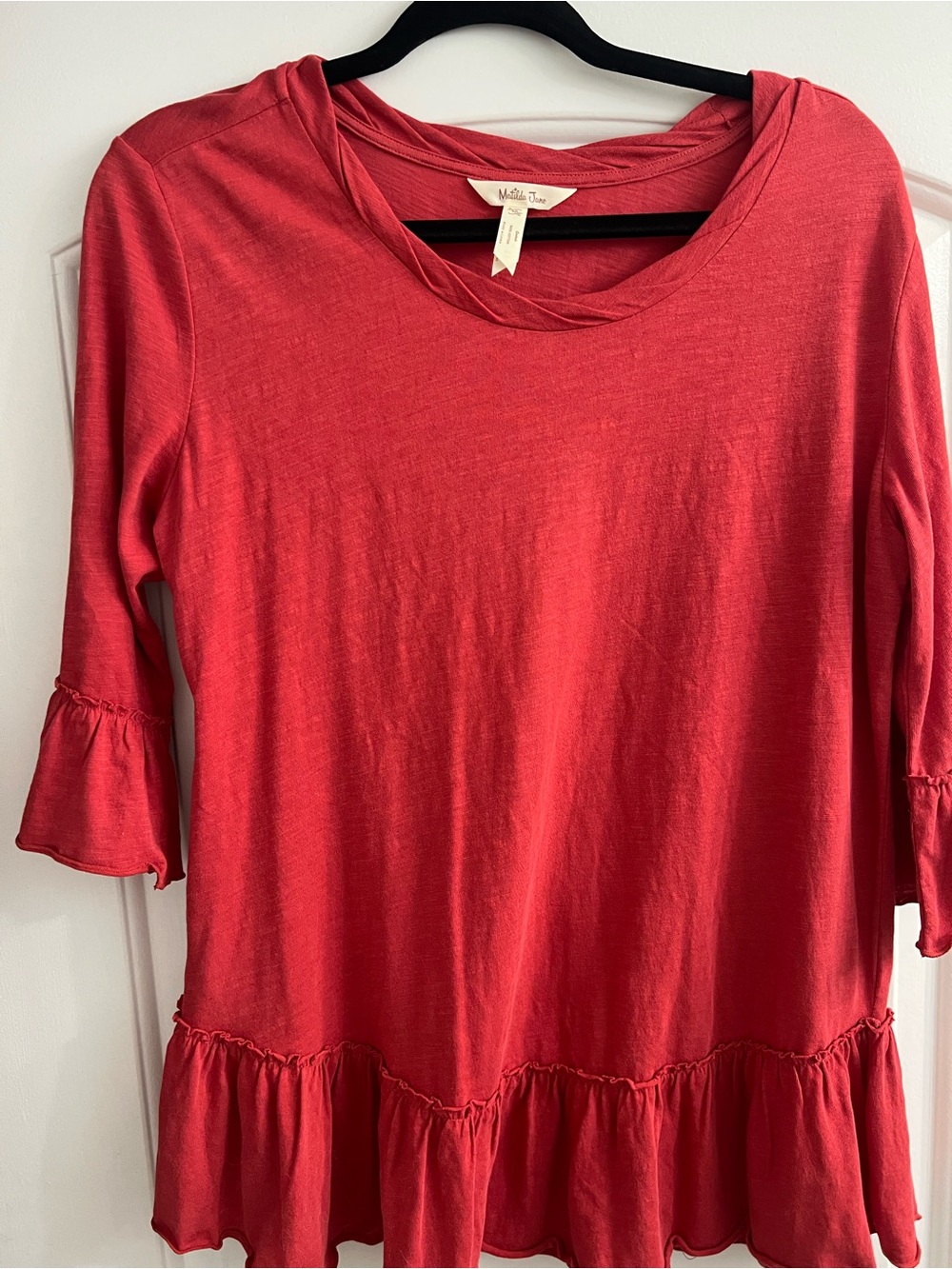 Matilda Jane Coral Red Ruffle-Hem Tunic